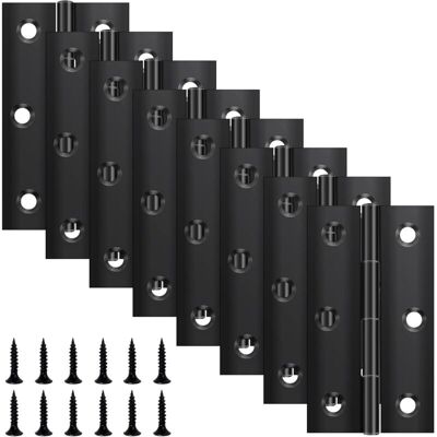 OEM Lot De 8 Charnières Pliables 68 Mm × 38 Mm, En Acier Inoxydable, Noir, Petite Charnière De Porte, Pour Portes, Fenêtres, Armoires Avec 48 Vis - Publicité OEM Lot De 8 Charnières Pliables 68 Mm × 38 Mm, En Acier Inoxydable, Noir, Petite Charnière De Porte, Pour Portes, Fenêtres, Armoires Avec 48 Vis - Publicité