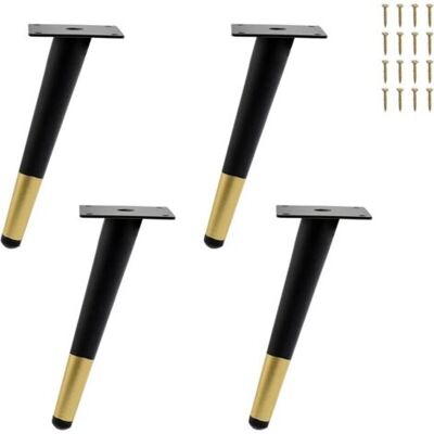 ABYSSE Lot De 4 Pieds De Meubles En Métal Noir Doré - 20 Cm - Pieds De Rechange Pour Meuble Tv, Meuble Bas Et Armoire - Pieds De Rechange Diy Pour Canapé, Armoire, Tables Basses - Noir Doré - 20 Cm - Publicité ABYSSE Lot De 4 Pieds De Meubles En Métal Noir Doré - 20 Cm - Pieds De Rechange Pour Meuble Tv, Meuble Bas Et Armoire - Pieds De Rechange Diy Pour Canapé, Armoire, Tables Basses - Noir Doré - 20 Cm - Publicité