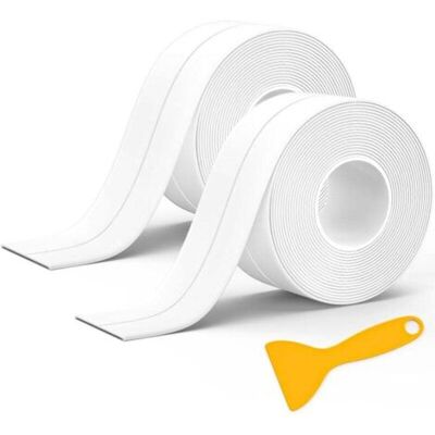 ABYSSE 2 Rouleaux Joint Silicone Salle De Bain Blanc, Ruban Auto-adhésif, Bande Etancheite Joint Baignoire Adapté À De Nombreuses Occasions Pour Cuisine Ou Salle De Bain(320 3,8cm) - Publicité ABYSSE 2 Rouleaux Joint Silicone Salle De Bain Blanc, Ruban Auto-adhésif, Bande Etancheite Joint Baignoire Adapté À De Nombreuses Occasions Pour Cuisine Ou Salle De Bain(320 3,8cm) - Publicité