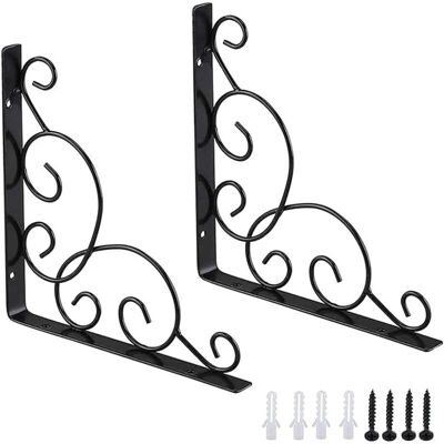 Scotch Aiperq – Équerre De Fixation En Fer Forgé – Lot De 2 Équerres Triangulaires – Résistantes À La Corrosion – Pour Étagères Murales Et De Jardin - Publicité Scotch Aiperq – Équerre De Fixation En Fer Forgé – Lot De 2 Équerres Triangulaires – Résistantes À La Corrosion – Pour Étagères Murales Et De Jardin - Publicité