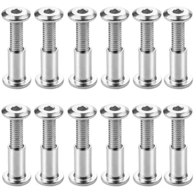 OEM Lot De 12 Reliure À Vis M6 X 20mm Vis De Connexion Avec Boulon Boulons De Fixation À Douille Hexagonale Boulon De Reliure À Tête Plate Avec Écrou De Manchon Pour Connecter Les Armoires,les Étagères - Publicité OEM Lot De 12 Reliure À Vis M6 X 20mm Vis De Connexion Avec Boulon Boulons De Fixation À Douille Hexagonale Boulon De Reliure À Tête Plate Avec Écrou De Manchon Pour Connecter Les Armoires,les Étagères - Publicité