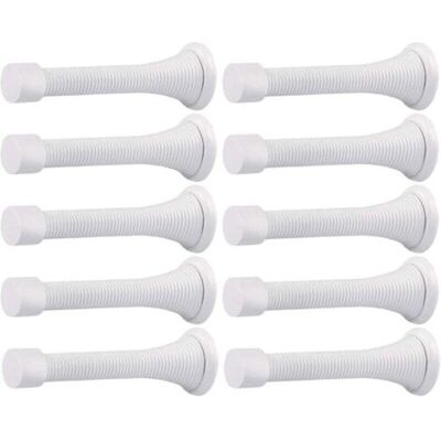 ABYSSE Lot De 10 Butées De Porte À Ressort À Fixation Murale Avec Embout En Caoutchouc Flexible Et Robuste (blanc) - Publicité ABYSSE Lot De 10 Butées De Porte À Ressort À Fixation Murale Avec Embout En Caoutchouc Flexible Et Robuste (blanc) - Publicité