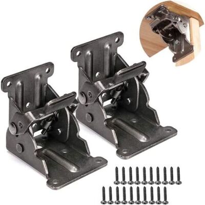 ABYSSE 2pcs Charnières Autobloquantes, Support Pliable Raccords De Jambe, Accolade De Coin Pour Les Pieds Pliants Établi Pliant, Avec 20pcs De Vis - Publicité ABYSSE 2pcs Charnières Autobloquantes, Support Pliable Raccords De Jambe, Accolade De Coin Pour Les Pieds Pliants Établi Pliant, Avec 20pcs De Vis - Publicité
