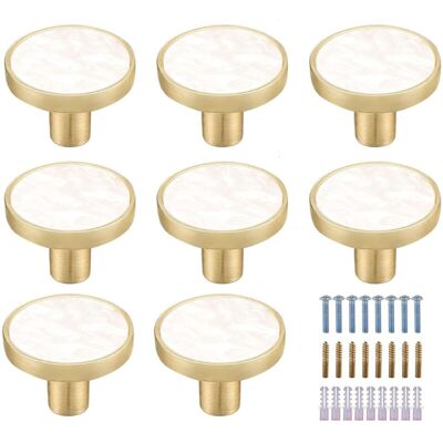 OEM (lot De 8,blanc) Boutons D'Armoire Ronds En Laiton Et Marbre, Boutons De Tiroir Décoratifs Blancs Pour Meubles De Cuisine, Crochets À Vêtements-dou - Publicité OEM (lot De 8,blanc) Boutons D'Armoire Ronds En Laiton Et Marbre, Boutons De Tiroir Décoratifs Blancs Pour Meubles De Cuisine, Crochets À Vêtements-dou - Publicité
