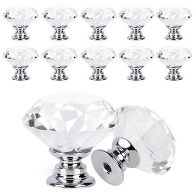 ABYSSE Poignée De Porte Monotrou Cristal 30mm, 12pcs - Publicité ABYSSE Poignée De Porte Monotrou Cristal 30mm, 12pcs - Publicité