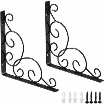 OEM Équerres Murales En Fer Forgé – Lot De 2 Supports Robustes Pour Étagères Jardin, Cuisine, Salle De Bain Ou Bureau - Publicité OEM Équerres Murales En Fer Forgé – Lot De 2 Supports Robustes Pour Étagères Jardin, Cuisine, Salle De Bain Ou Bureau - Publicité
