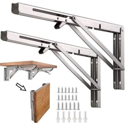 OEM Lot De 2 Lourds Support Console Pliable Rétractable Pour Garage Établi, Support D' Étagères Pliable, 12" / 300mm Acier Inoxydable Equerre-dou - Publicité OEM Lot De 2 Lourds Support Console Pliable Rétractable Pour Garage Établi, Support D' Étagères Pliable, 12" / 300mm Acier Inoxydable Equerre-dou - Publicité