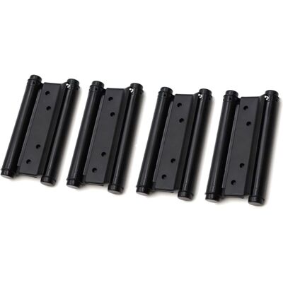 JKOKPMG Lot De 2 Charnières De Porte À Double Action En Acier Inoxydable Noir - Publicité JKOKPMG Lot De 2 Charnières De Porte À Double Action En Acier Inoxydable Noir - Publicité