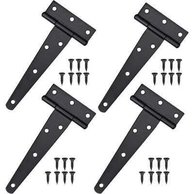 OEM 4 Pièces Charnière En T Noir, 5 Pouces, Ensemble De Charnières En T Antirouille Avec Vis, Charnière De Grange De Porte Robuste, Pour Fenêtres, Clôture, Fournitures De Hangars - Publicité OEM 4 Pièces Charnière En T Noir, 5 Pouces, Ensemble De Charnières En T Antirouille Avec Vis, Charnière De Grange De Porte Robuste, Pour Fenêtres, Clôture, Fournitures De Hangars - Publicité