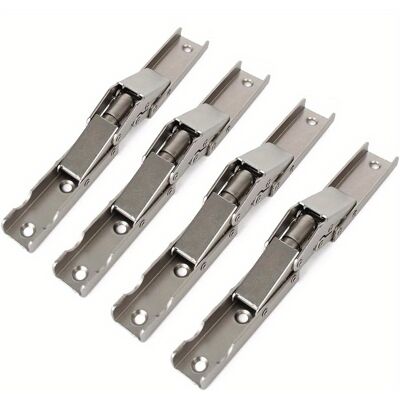 RICEEL Lot De 4 Charnières Pliantes Sans Perçage 90°/180° En Métal Robuste Matériau À Ressort Plat Pour Portes Et Meubles, Style Classique - Publicité RICEEL Lot De 4 Charnières Pliantes Sans Perçage 90°/180° En Métal Robuste Matériau À Ressort Plat Pour Portes Et Meubles, Style Classique - Publicité