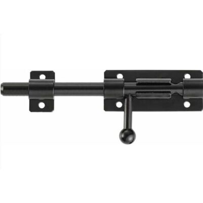 ABYSSE Serrure De Porte De Sécurité À Pêne Coulissant Robuste Avec Trou Pour Cadenas, Acier Inoxydable 304 Noir Mat, Longueur 8 Pouces (200mm) - Publicité ABYSSE Serrure De Porte De Sécurité À Pêne Coulissant Robuste Avec Trou Pour Cadenas, Acier Inoxydable 304 Noir Mat, Longueur 8 Pouces (200mm) - Publicité