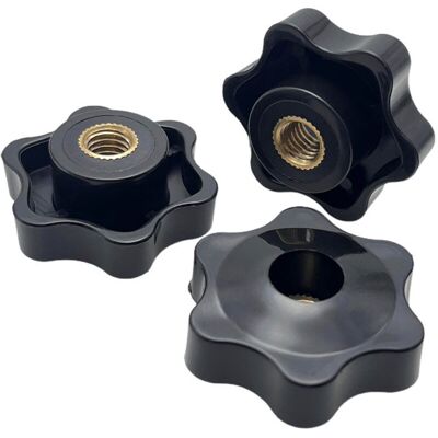 OEM Étoile Écrous À Poignée - 10pcs Vis De Serrage Plastique Moletée Bouton Trou Traversant Cuivre Noyau Filetage Interne Hexagone Main Poignées Écrous M5 - Publicité OEM Étoile Écrous À Poignée - 10pcs Vis De Serrage Plastique Moletée Bouton Trou Traversant Cuivre Noyau Filetage Interne Hexagone Main Poignées Écrous M5 - Publicité