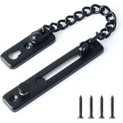 FOGSHIELD Chaîne De Porte De Sécurité Limiteur De Porte Étroit Verrou De Porte Anti Vol À Ressort Avec Vis Pour Porte Interne À Domicile, Finition Noire Matte E - Publicité FOGSHIELD Chaîne De Porte De Sécurité Limiteur De Porte Étroit Verrou De Porte Anti Vol À Ressort Avec Vis Pour Porte Interne À Domicile, Finition Noire Matte E - Publicité