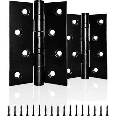PELTOR 1 Paire De Charnières De Porte Robustes À Roulement À Billes En Acier Inoxydable Chromé Pour Bois Intérieur Extérieur Noir - Publicité PELTOR 1 Paire De Charnières De Porte Robustes À Roulement À Billes En Acier Inoxydable Chromé Pour Bois Intérieur Extérieur Noir - Publicité