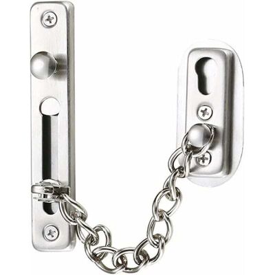STAKMANN Chaîne De Sécurité, Chaîne De Porte En Acier Inoxydable 304, Verrou De Chaîne De Porte Avec Vis, Convient Aux Portes Et Fenêtres Intérieures Des Maisons, Hôtels Et Autres Lieux, Plaqué Argent Chromé B - Publicité STAKMANN Chaîne De Sécurité, Chaîne De Porte En Acier Inoxydable 304, Verrou De Chaîne De Porte Avec Vis, Convient Aux Portes Et Fenêtres Intérieures Des Maisons, Hôtels Et Autres Lieux, Plaqué Argent Chromé B - Publicité