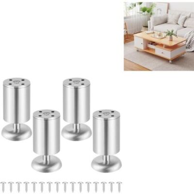 ABYSSE (couleur Métallisée, 10 Cm) Lot De 4 Pieds De Meuble En Acier Inoxydable (charge Maximale 250 Kg), Réglables Pour Canapé, Meubles De Salle De Bain, Lit Et Table - Publicité ABYSSE (couleur Métallisée, 10 Cm) Lot De 4 Pieds De Meuble En Acier Inoxydable (charge Maximale 250 Kg), Réglables Pour Canapé, Meubles De Salle De Bain, Lit Et Table - Publicité