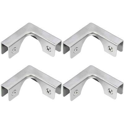IRISFR Pince À Verre, 4 Connecteurs En L En Acier Inoxydable, Supports De Fixation À Angle Droit Pour Montage Sur Meuble Sans Rebord D'Aquarium, Pour Verre De 5 À 8 Mm - Publicité IRISFR Pince À Verre, 4 Connecteurs En L En Acier Inoxydable, Supports De Fixation À Angle Droit Pour Montage Sur Meuble Sans Rebord D'Aquarium, Pour Verre De 5 À 8 Mm - Publicité