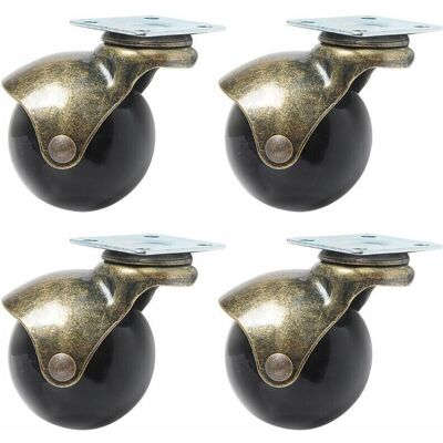 PELTOR 4 Pcs Roulettes Bronze À Billes Pour Meubles Roue À Boule Pour Meubles Diamètre 40mm - Publicité PELTOR 4 Pcs Roulettes Bronze À Billes Pour Meubles Roue À Boule Pour Meubles Diamètre 40mm - Publicité