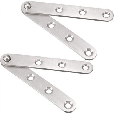 ABCRITAL Lot De 2 Charnières Pivotantes Invisibles À 360 Degrés En Acier Inoxydable Pour Porte D'Armoire, Argent, 60 Mm De Long - Publicité ABCRITAL Lot De 2 Charnières Pivotantes Invisibles À 360 Degrés En Acier Inoxydable Pour Porte D'Armoire, Argent, 60 Mm De Long - Publicité