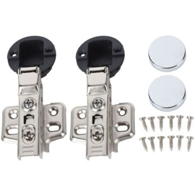 NO BRAND Pair Lot De 2 Charnières Amorties Pour Porte Vitrée – Acier Inox 201 – Cup 35 Mm – Coudée Moyenne (semi-recouvrement 9 Mm) - Publicité NO BRAND Pair Lot De 2 Charnières Amorties Pour Porte Vitrée – Acier Inox 201 – Cup 35 Mm – Coudée Moyenne (semi-recouvrement 9 Mm) - Publicité