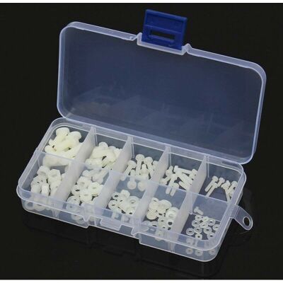 PELTOR 150 Pcs Coffret De Vis Boulons Écrous Noix Rondelles Assortiment Kit En Nylon Blanc M2 M2.5 M3 M4 M5 - Publicité PELTOR 150 Pcs Coffret De Vis Boulons Écrous Noix Rondelles Assortiment Kit En Nylon Blanc M2 M2.5 M3 M4 M5 - Publicité