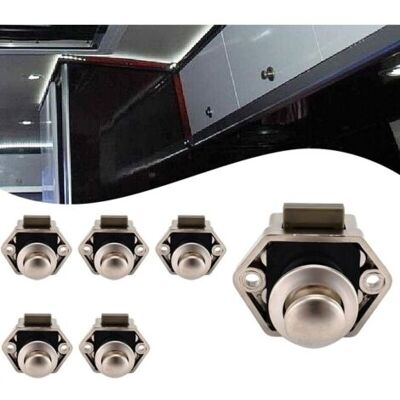 ABYSSE Bouton Poussoir Camping Car - Loquet Serrure Bouton Fermeture Porte Placard Pour Rv Caravane De Moteur 5 Pièces (nickel) - Publicité ABYSSE Bouton Poussoir Camping Car - Loquet Serrure Bouton Fermeture Porte Placard Pour Rv Caravane De Moteur 5 Pièces (nickel) - Publicité