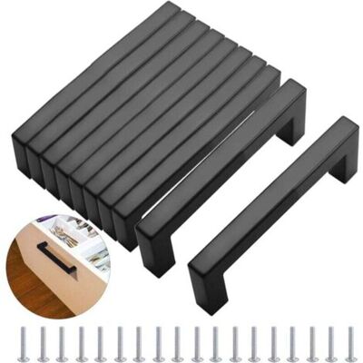 ABYSSE 10 Pièces Poignee De Meuble Cuisine Noir 160 Mm, Acier Inoxydable Poignées Moderne Carrée Meubles Avec Vis, Pour Bureaux, Tiroirs, Armoires, Placard - Publicité ABYSSE 10 Pièces Poignee De Meuble Cuisine Noir 160 Mm, Acier Inoxydable Poignées Moderne Carrée Meubles Avec Vis, Pour Bureaux, Tiroirs, Armoires, Placard - Publicité