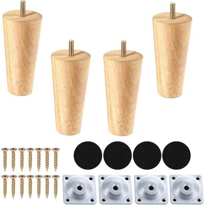 GRASSLIN Lot De 4 Pieds De Meuble En Bois,15cm Support Robuste Pour Canapé,lit,fauteuil,armoire,rénovation Intérieur - Publicité GRASSLIN Lot De 4 Pieds De Meuble En Bois,15cm Support Robuste Pour Canapé,lit,fauteuil,armoire,rénovation Intérieur - Publicité