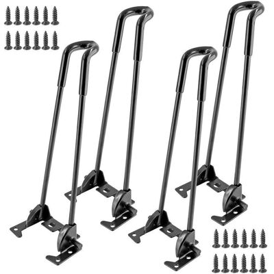 PELTOR Lot De 4 Pieds De Table Pliables 47cm Noir Pieds De Table En Épingle À Cheveux Jambe De Table Basse Pliante Avec Vis - Publicité PELTOR Lot De 4 Pieds De Table Pliables 47cm Noir Pieds De Table En Épingle À Cheveux Jambe De Table Basse Pliante Avec Vis - Publicité