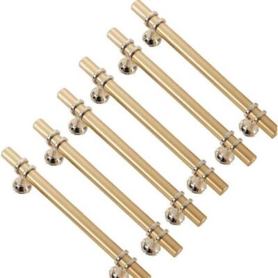 ABYSSE 6pcs Poignées De Meuble Dorées Poignée Dorée - Poignée De Porte De Cuisine Poignee Tiroir Laiton Poignées Dorées Meuble Entraxe 160mm - Publicité ABYSSE 6pcs Poignées De Meuble Dorées Poignée Dorée - Poignée De Porte De Cuisine Poignee Tiroir Laiton Poignées Dorées Meuble Entraxe 160mm - Publicité