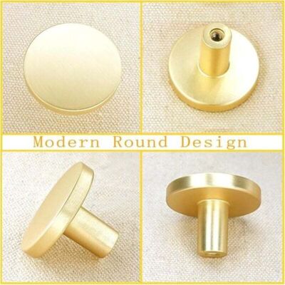 ABYSSE Boutons De Tiroir De Cuisine En Laiton Brossé, Boutons De Commode En Alliage De Zinc Doré Pour Quincaillerie D'Armoire Et De Tiroir, Bouton De Placard Rond, Paquet De 4 - Publicité ABYSSE Boutons De Tiroir De Cuisine En Laiton Brossé, Boutons De Commode En Alliage De Zinc Doré Pour Quincaillerie D'Armoire Et De Tiroir, Bouton De Placard Rond, Paquet De 4 - Publicité