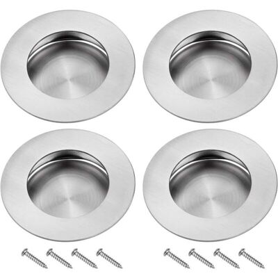 PELTOR Poignee Porte Coulissante Encastrées En Acier 304 Inoxydable Poignées Rondes À Rainures Invisibles Pour Porte Coulissante Armoire Extrait Tiroir 4pcs Avec 8 Vis - Publicité PELTOR Poignee Porte Coulissante Encastrées En Acier 304 Inoxydable Poignées Rondes À Rainures Invisibles Pour Porte Coulissante Armoire Extrait Tiroir 4pcs Avec 8 Vis - Publicité