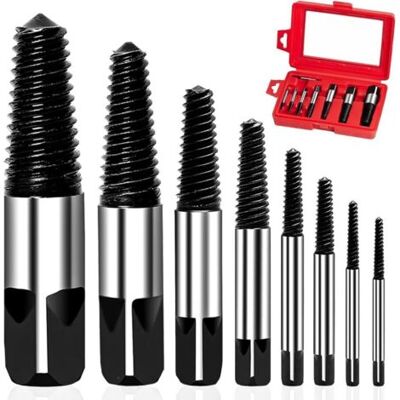 ABYSSE Kit D'Extracteurs De Vis Cassées En 8 Pièces (3 À 25 Mm) Avec Boîte De Rangement Pour Vis Et Tuyaux Cassés - Publicité ABYSSE Kit D'Extracteurs De Vis Cassées En 8 Pièces (3 À 25 Mm) Avec Boîte De Rangement Pour Vis Et Tuyaux Cassés - Publicité