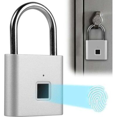 ABYSSE Cadenas À Empreinte Digitale - Résistant Aux Intempéries - Chargement Usb - Pour Salle De Sport, Bagages, Entrepôt, Casiers - Argent - Publicité ABYSSE Cadenas À Empreinte Digitale - Résistant Aux Intempéries - Chargement Usb - Pour Salle De Sport, Bagages, Entrepôt, Casiers - Argent - Publicité