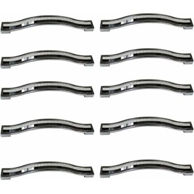 ABYSSE Lot De 10 Poignées De Tiroir En Alliage Strass Cristal Pour Commode Armoire De Cuisine Placard, Noir Et Blanc, 128mm-10pcs - Publicité ABYSSE Lot De 10 Poignées De Tiroir En Alliage Strass Cristal Pour Commode Armoire De Cuisine Placard, Noir Et Blanc, 128mm-10pcs - Publicité