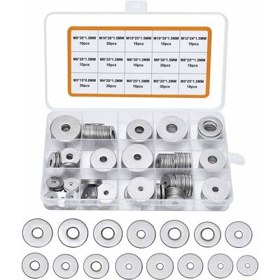 MOXIE 225pcs Rondelles Plates En 304 Acier Inoxydable Assortiment,m3 M4 M5 M6 M8 M10 M12 Rondelle Plate Pour L'Étanchéité Des Vis Bagues D'Étanchéité-livré Avec Boîte (gris) - Publicité MOXIE 225pcs Rondelles Plates En 304 Acier Inoxydable Assortiment,m3 M4 M5 M6 M8 M10 M12 Rondelle Plate Pour L'Étanchéité Des Vis Bagues D'Étanchéité-livré Avec Boîte (gris) - Publicité