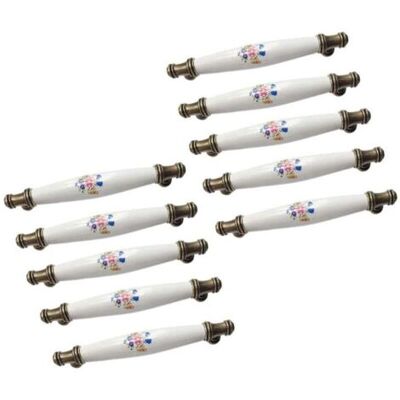ABYSSE 10pcs Poignée De Tiroir Poignée De Meubles, Poignées En Arc Poignées En Céramique, Distance Entre Les Trous 128 Mm (blue Morning Glory) - Publicité ABYSSE 10pcs Poignée De Tiroir Poignée De Meubles, Poignées En Arc Poignées En Céramique, Distance Entre Les Trous 128 Mm (blue Morning Glory) - Publicité