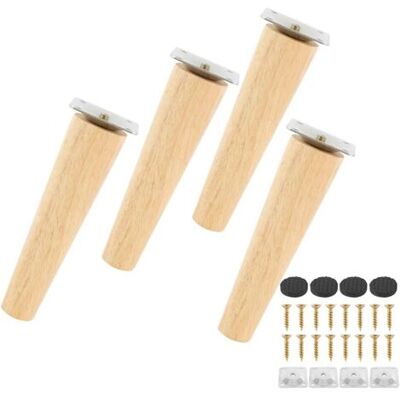 ABYSSE Lot De 4 Pieds De Canapé En Bois Massif, Pieds De Meuble Pour Meuble Tv, Lit, Pieds De Canapé De Remplacement Fiables Avec Tapis Antidérapant, Plaque De Montage Et Vis (h 15 Cm, Plat) - Publicité ABYSSE Lot De 4 Pieds De Canapé En Bois Massif, Pieds De Meuble Pour Meuble Tv, Lit, Pieds De Canapé De Remplacement Fiables Avec Tapis Antidérapant, Plaque De Montage Et Vis (h 15 Cm, Plat) - Publicité