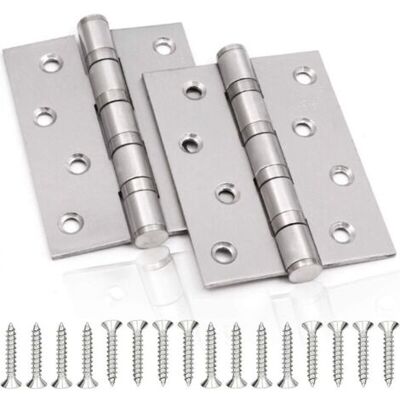NALOOKAMIC Charnière De Porte En Inox,2 Pcs Charnières De Porte Charnières Pliables Charnières Inox Épaisseur 3mm Paumelle,pour Portes Massives Intérieur (silver,100x75mm) - Publicité NALOOKAMIC Charnière De Porte En Inox,2 Pcs Charnières De Porte Charnières Pliables Charnières Inox Épaisseur 3mm Paumelle,pour Portes Massives Intérieur (silver,100x75mm) - Publicité