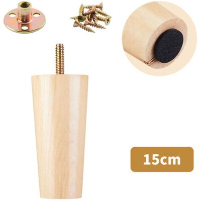 ABYSSE Lot De 4 Pieds De Canapé En Bois Massif, Adaptés Aux Meubles Tv, Tables Basses, Meubles À Chaussures Et Meubles De Salle De Bain (15 Cm) - Publicité ABYSSE Lot De 4 Pieds De Canapé En Bois Massif, Adaptés Aux Meubles Tv, Tables Basses, Meubles À Chaussures Et Meubles De Salle De Bain (15 Cm) - Publicité