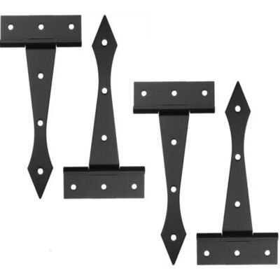 ABCRITAL Lot De 2 Charnières De Porte En T De 10,2 Cm, Charnières De Porte D'Abri De Jardin, Charnières De Porte Durables Pour Clôtures En Bois, Portes De Cour, Portes De Grange, Boîte En Bois, Noir Mat - Publicité ABCRITAL Lot De 2 Charnières De Porte En T De 10,2 Cm, Charnières De Porte D'Abri De Jardin, Charnières De Porte Durables Pour Clôtures En Bois, Portes De Cour, Portes De Grange, Boîte En Bois, Noir Mat - Publicité