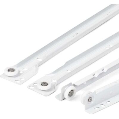 ABYSSE Coulisse Tiroir 400 Mm - Lot De 2 (1 Paire) Rails Pour Tiroir Coulissants, En Blanc, Système De Glissière À Sortie Partielle - Kit De Tiroir Coulissants À Montage Facile - Publicité ABYSSE Coulisse Tiroir 400 Mm - Lot De 2 (1 Paire) Rails Pour Tiroir Coulissants, En Blanc, Système De Glissière À Sortie Partielle - Kit De Tiroir Coulissants À Montage Facile - Publicité