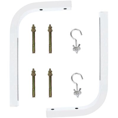 LISATR Lot De 2 Supports Muraux Universels En L Pour Écran De Projection Avec Crochet-27.5x16cm-white - Publicité LISATR Lot De 2 Supports Muraux Universels En L Pour Écran De Projection Avec Crochet-27.5x16cm-white - Publicité