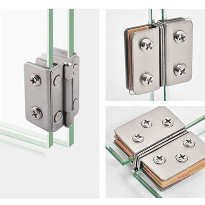 OEM 4 Pièces Charnières De Porte En Verre En Acier Inoxydable Angle D'Ouverture 180° Pour Verre De 5-7mm D'Épaisseur - Publicité OEM 4 Pièces Charnières De Porte En Verre En Acier Inoxydable Angle D'Ouverture 180° Pour Verre De 5-7mm D'Épaisseur - Publicité