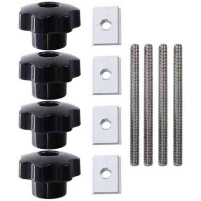 ABYSSE Accessoires Spéciaux Pour Glissière À Rainure En T Pour Le Travail Du Bois (4 Poignées + 4 Tiges De Vis + 4 Petits Curseurs M8) - Publicité ABYSSE Accessoires Spéciaux Pour Glissière À Rainure En T Pour Le Travail Du Bois (4 Poignées + 4 Tiges De Vis + 4 Petits Curseurs M8) - Publicité