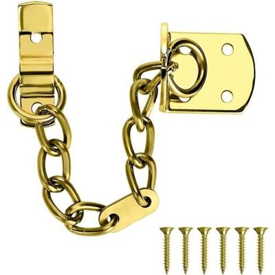 IRISFR Lntyq Chaîne De Verrouillage De Porte, Chaîne De Sécurité Étroite Pour Porte D'Entrée, Chaîne En Laiton Pour Porte, Chaînes De Porte De Sécurité Pour Portes En Bois Et Upvc, Chaîne De Verrouillage De - Publicité IRISFR Lntyq Chaîne De Verrouillage De Porte, Chaîne De Sécurité Étroite Pour Porte D'Entrée, Chaîne En Laiton Pour Porte, Chaînes De Porte De Sécurité Pour Portes En Bois Et Upvc, Chaîne De Verrouillage De - Publicité
