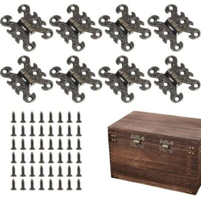 OEM 8 Pièces Vintage Charnières, Alliage De Zinc Rétro Charnières Avec Vis, Antique Gravure Charnière Avec Vis, Style Vintage, Pour Portes Armoires Boîtes À Bijoux, Boîtes En Bois (bronze)-crezuo - Publicité OEM 8 Pièces Vintage Charnières, Alliage De Zinc Rétro Charnières Avec Vis, Antique Gravure Charnière Avec Vis, Style Vintage, Pour Portes Armoires Boîtes À Bijoux, Boîtes En Bois (bronze)-crezuo - Publicité