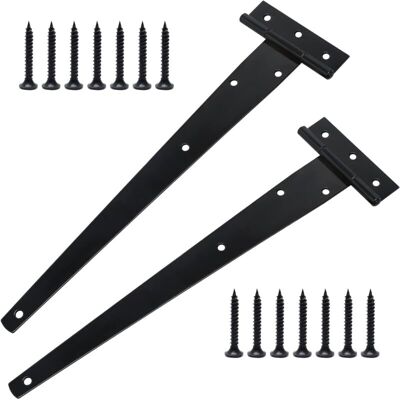 OEM Lot De 2 Charnières En T Robustes Avec Vis De Montage, 300 Mm, Galvanisées, Pour Portes De Grange, Portes En Bois Et Fenêtres - Publicité OEM Lot De 2 Charnières En T Robustes Avec Vis De Montage, 300 Mm, Galvanisées, Pour Portes De Grange, Portes En Bois Et Fenêtres - Publicité