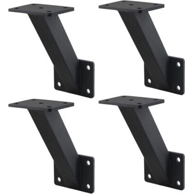 NALOOKAMIC Lot De 4 Supports Muraux Pour Rampe D'Escalier En Acier Robuste - Publicité NALOOKAMIC Lot De 4 Supports Muraux Pour Rampe D'Escalier En Acier Robuste - Publicité