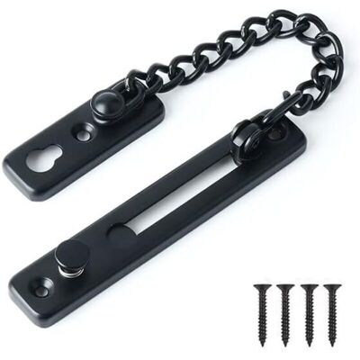 OEM Chaîne De Porte De Sécurité Limiteur De Porte Étroit Verrou De Porte Anti-vol À Ressort Avec Vis Pour Porte Interne À Domicile, Finition Noire Matte En Acier Inoxydable - Publicité OEM Chaîne De Porte De Sécurité Limiteur De Porte Étroit Verrou De Porte Anti-vol À Ressort Avec Vis Pour Porte Interne À Domicile, Finition Noire Matte En Acier Inoxydable - Publicité